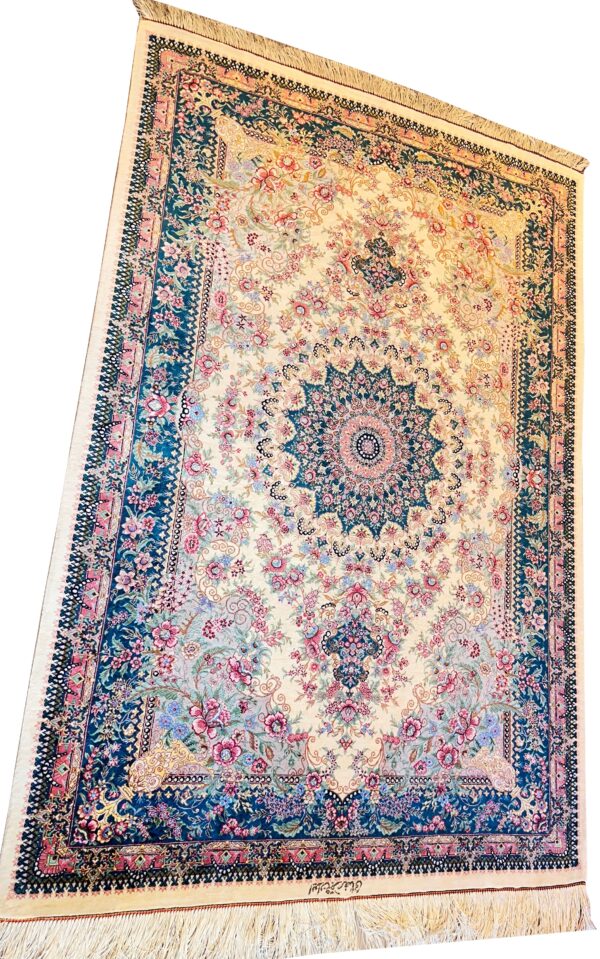 GHOM Silk Iran 130x90cm by master Rezai - Image 3